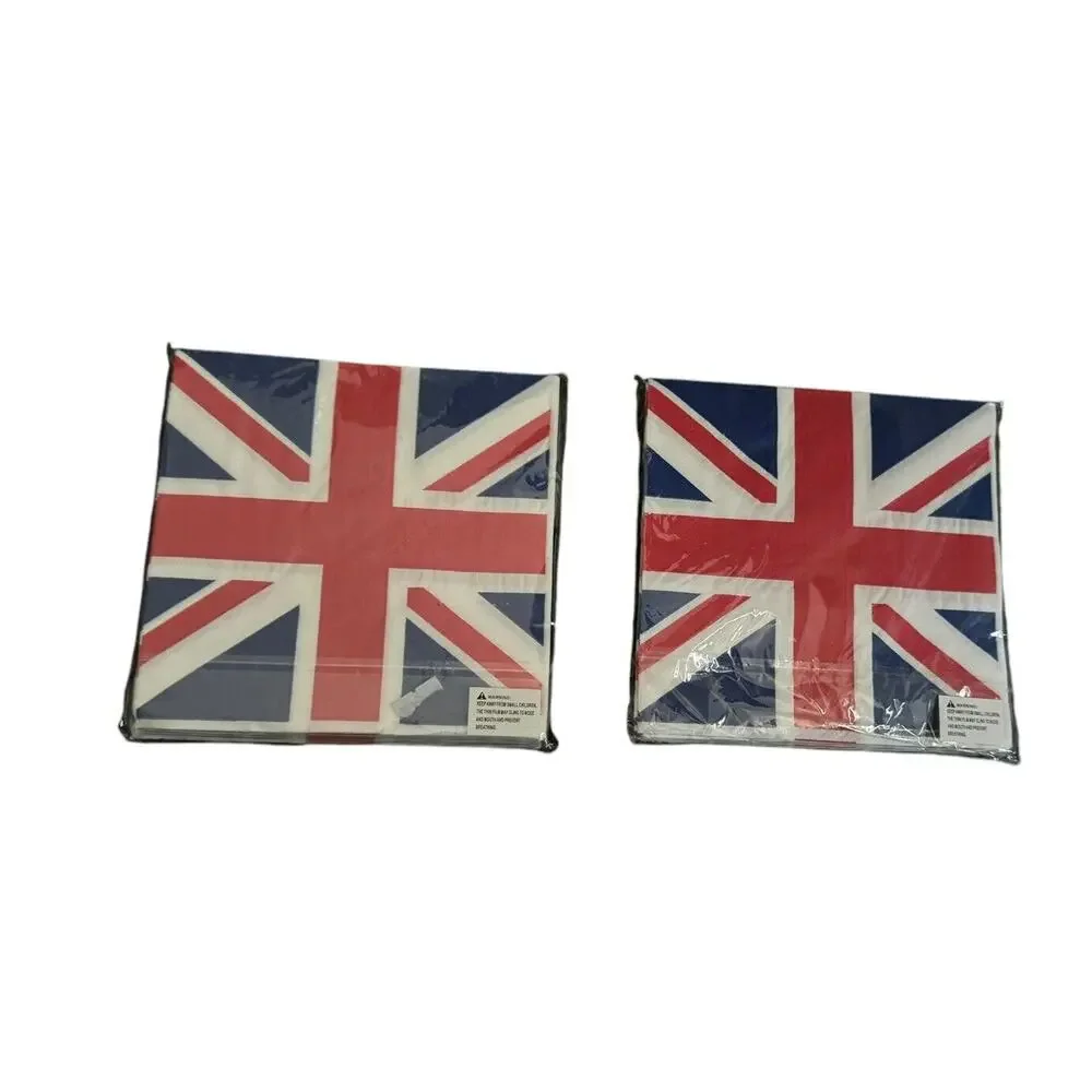 Union Jack British Flag Paper Napkins 2 Packs (20 Per Pack) UK Sealed Euro Party